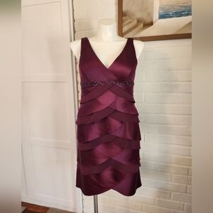 Alex Evenings Petite Plum Formal Dress Size 14P Wedding Guest Evening Dress